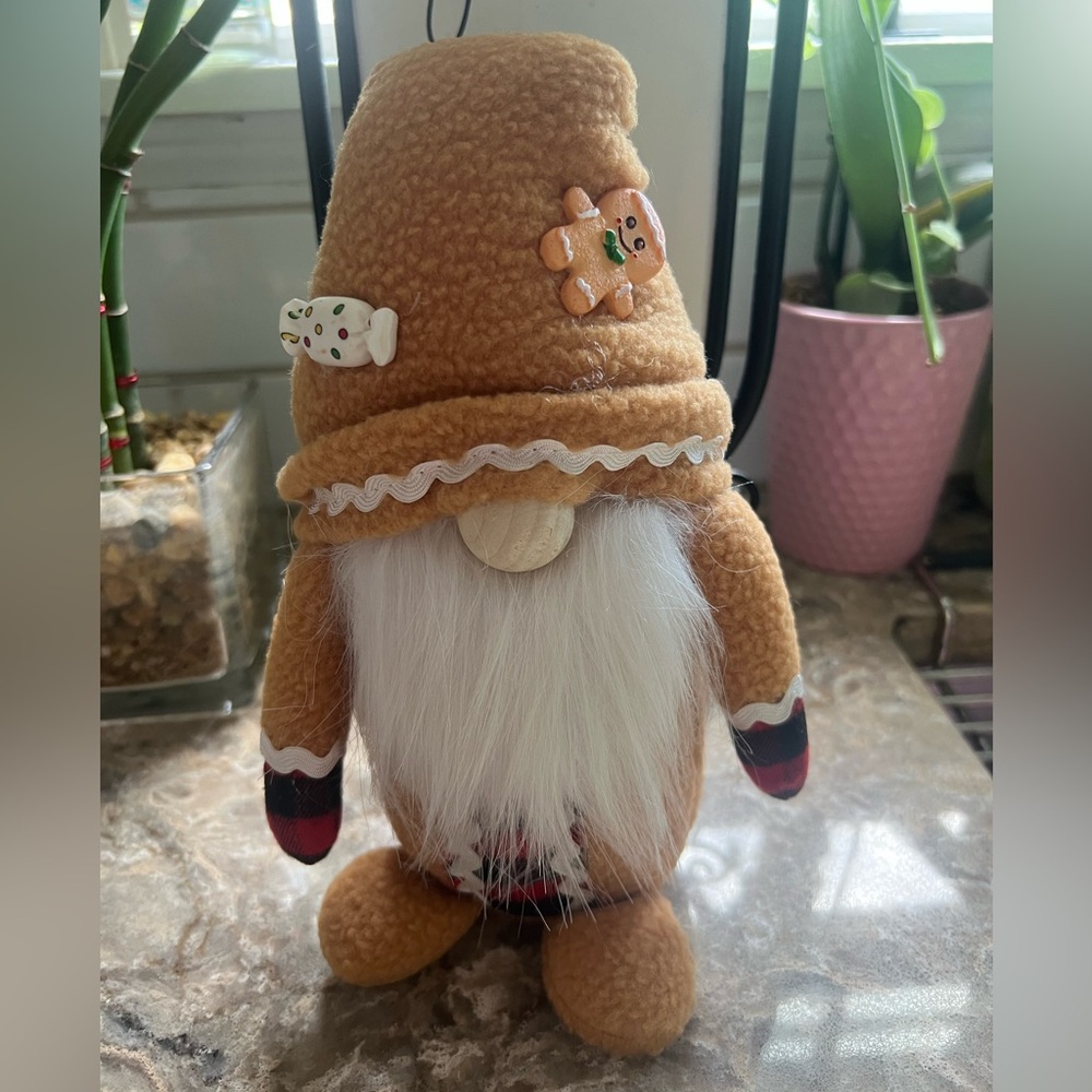 Christmas Brown Gnome Plush with White Beard